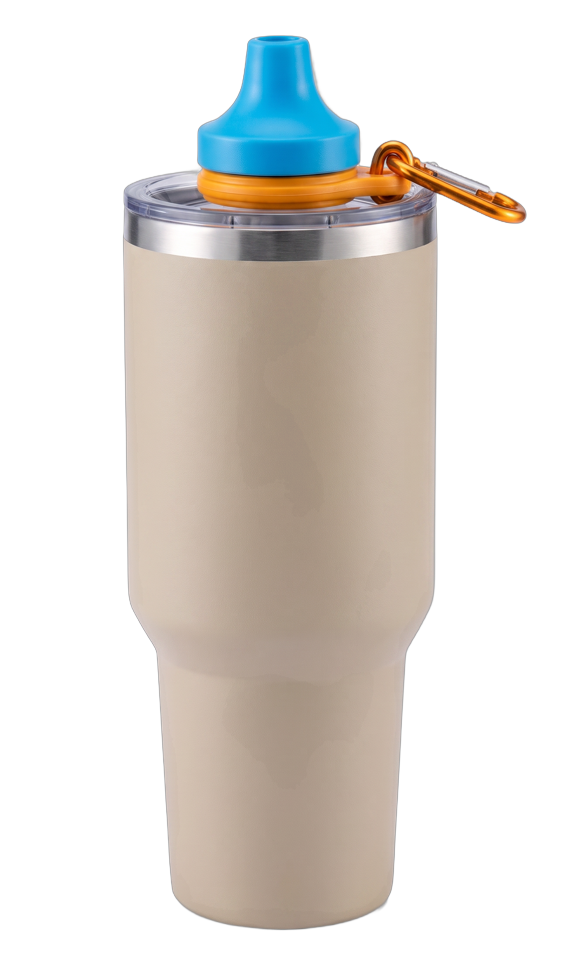A 30 oz tumbler fitted with the Simple Sip adapter