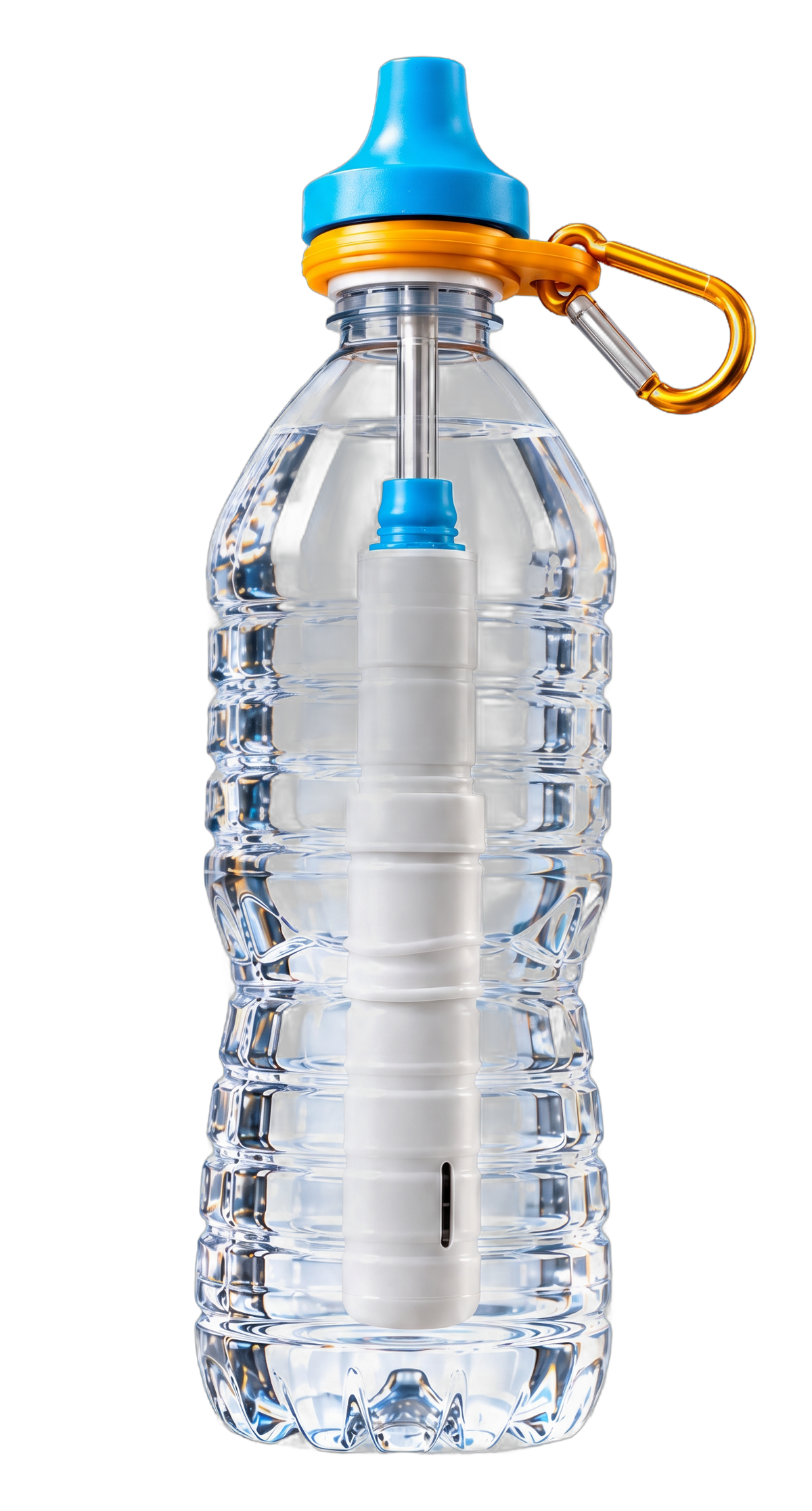 The Simple Sip filter pushed into a disposable water bottle